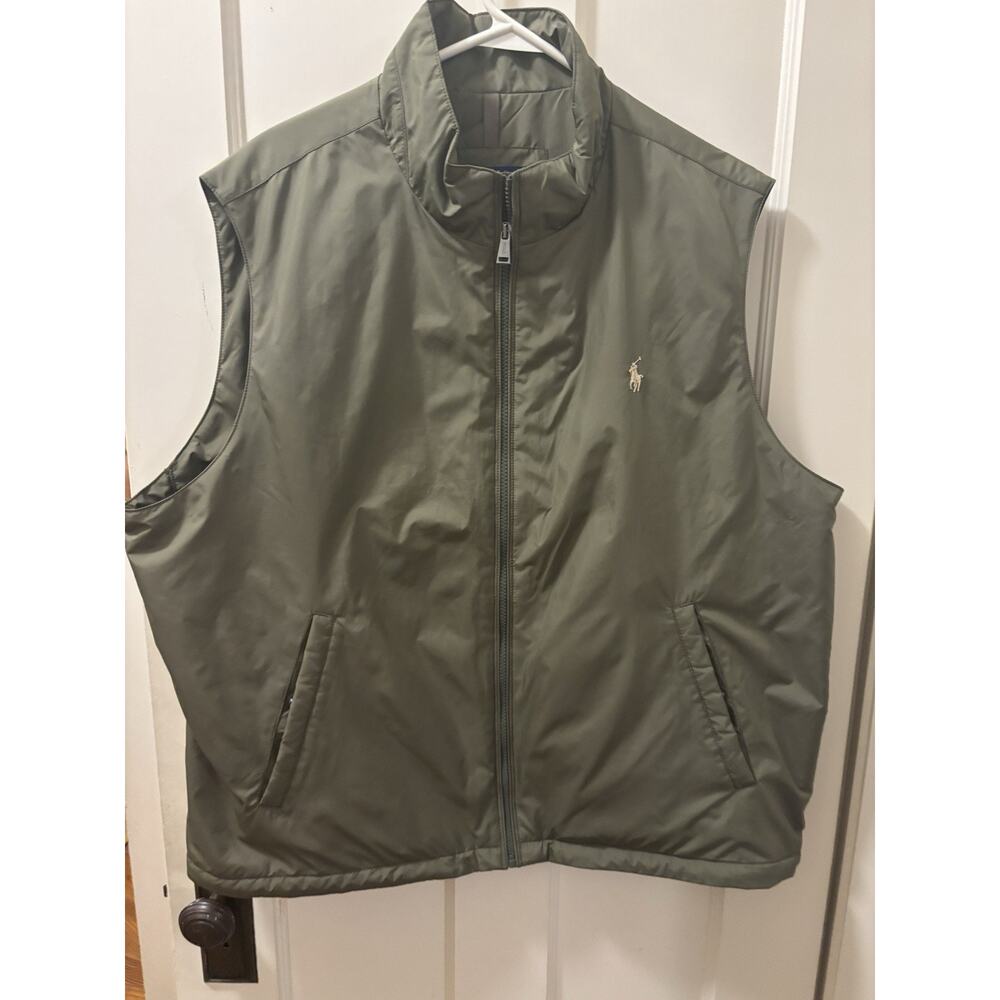 Polo Ralph Lauren Performance‎ Vest Mens XXL Olive Green Full Zip Puffer Shell